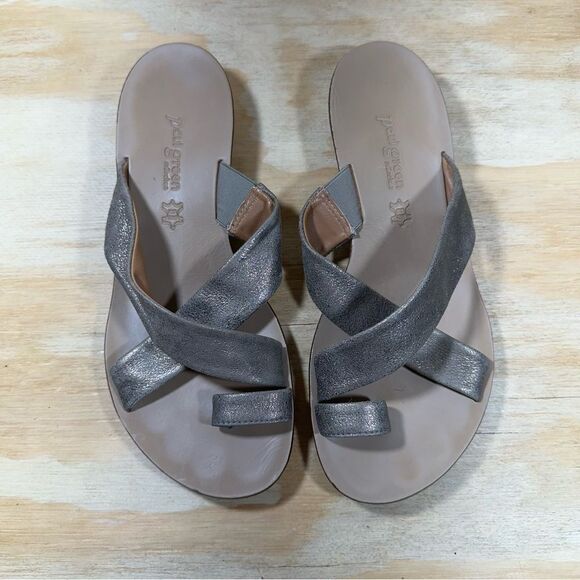 Paul Green Metallic Toe Ring Sandals Women’s Size 8 - Picture 2 of 7
